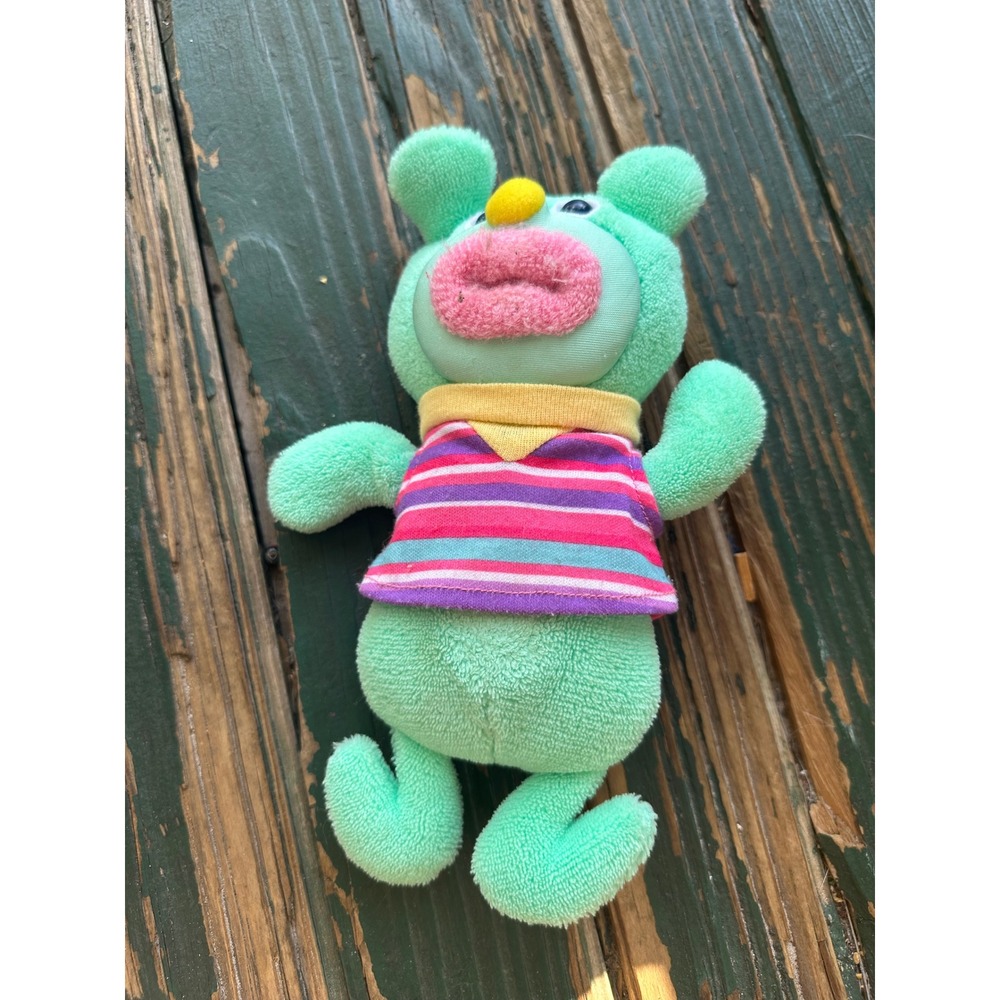 Fisher-Price Sesame Street Telly Monster Green Plush Striped Shirt Small Toy